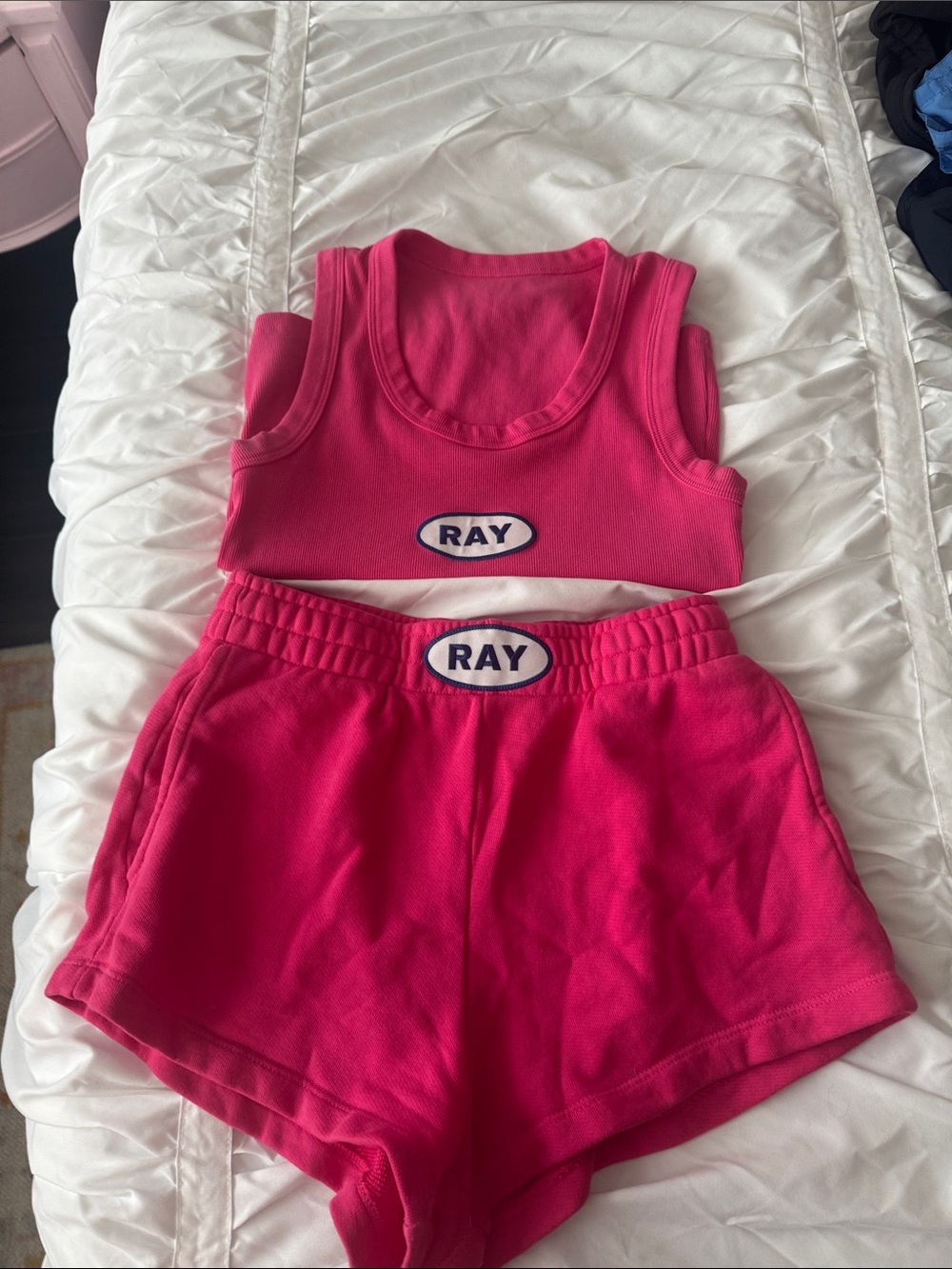 Hot Pink Ribbed Tank & Shorts Lounge Set - Picture 2 of 2